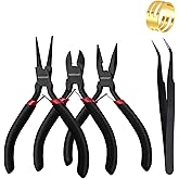 WISEUP 3 Pcs Jewelry Pliers Set - Needle/Chain Nose, Round Nose and Wire Cutters for Jewelry DIY Craft,Repair & Wire Wrapping