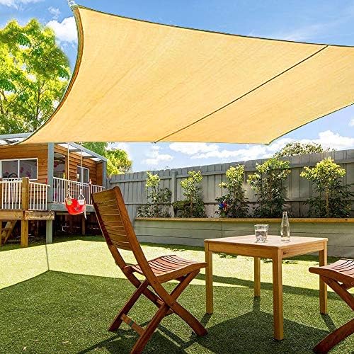Shade&Beyond Sun Shade Sail Rectangle Canopy 13' x 20' Sail Shade Sand
