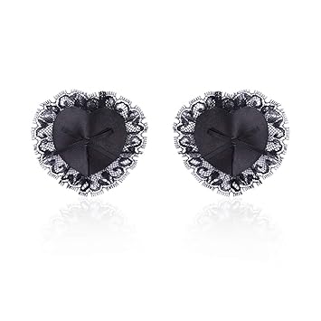 Winfridy 12CM Erwachsene Schwarze Nippel-Schmuck-Spitze-runde reizvolle Kasten-Aufkleber Schmetterlings-Nippel-Aufkleber (Siz