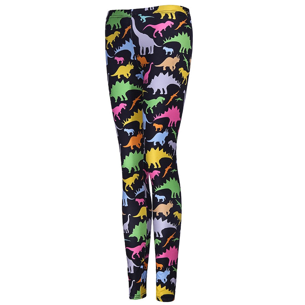 Women\'s Printed Leggings Full Length Colorful Pants (Large, Dragon)