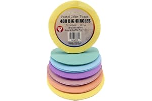 Hygloss Tissue Paper Circles - Great for Arts & Crafts, DIY Projects, Classroom Activities and More - Pre-Cut, 5 Inches - 80 Each of 6 Assorted Pastel Colors - 480 Pieces