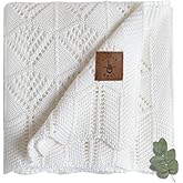 Little Dedi Hypoallergenic Baby Blanket - 30x40 Inches White, Oeko-TEX® Certified, Thermal-Regulating, Neutral Silky Soft Knit for Girls & Boys - Swaddle, Toddler, or Receiving Blanket