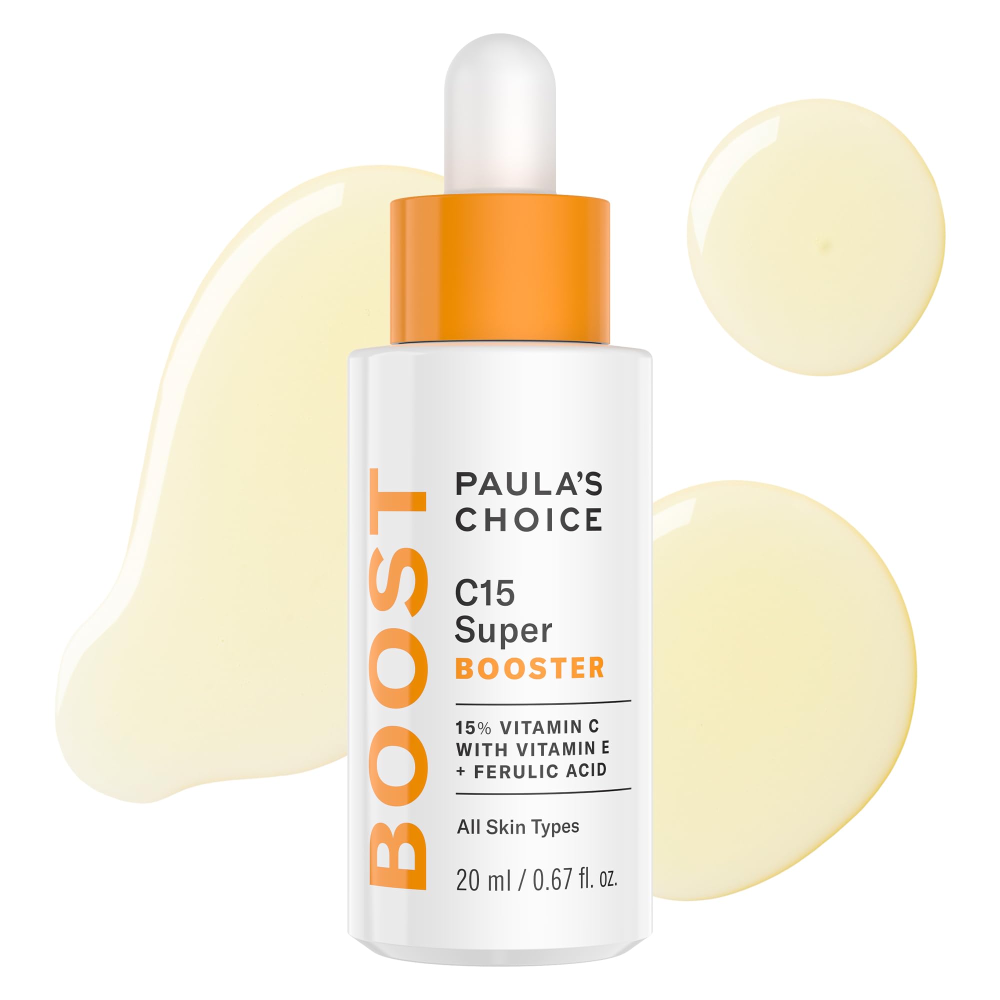 C15 Super Booster with 25% Vitamin C | Targets Brown Spots, Wrinkles & Red Marks | Moisturising Lotion Serum for Bright & Radiant Skin | For All Skin Types | 20ml / 0.67 fl. oz. | by Paula's Choice