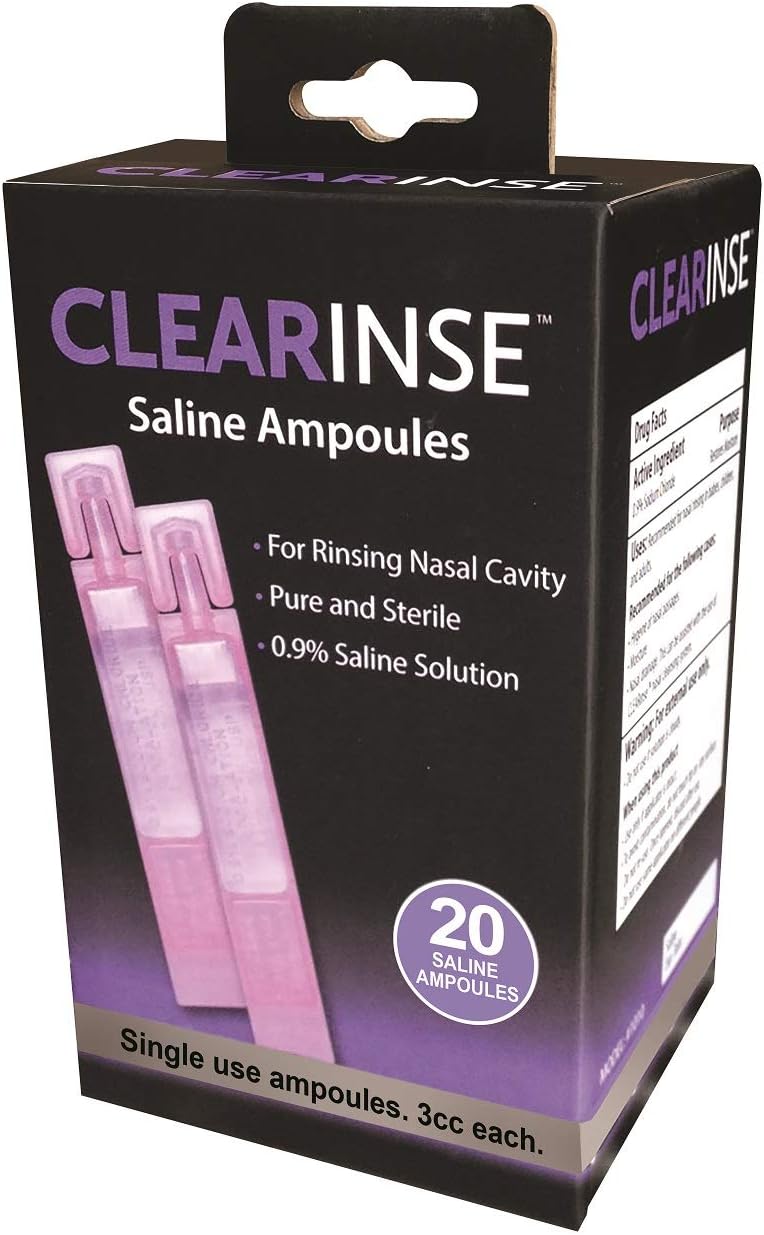 Clearinse Sterile Saline Ampoules Pure Salt Water (20 Count