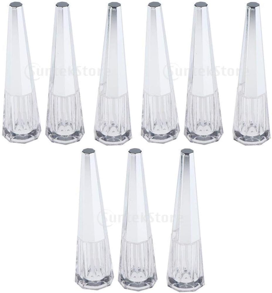joyMerit 9pcs 6ml Clear Acrylic Makeup Lip Gloss Tubes Silver Cap Lip Tint Stain Bottles