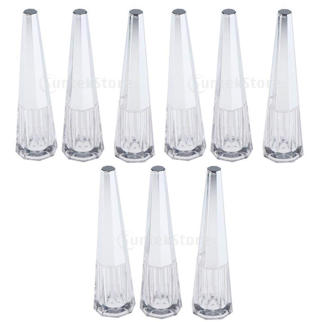 joyMerit 9pcs 6ml Clear Acrylic Makeup Lip Gloss Tubes Silver Cap Lip Tint Stain Bottles