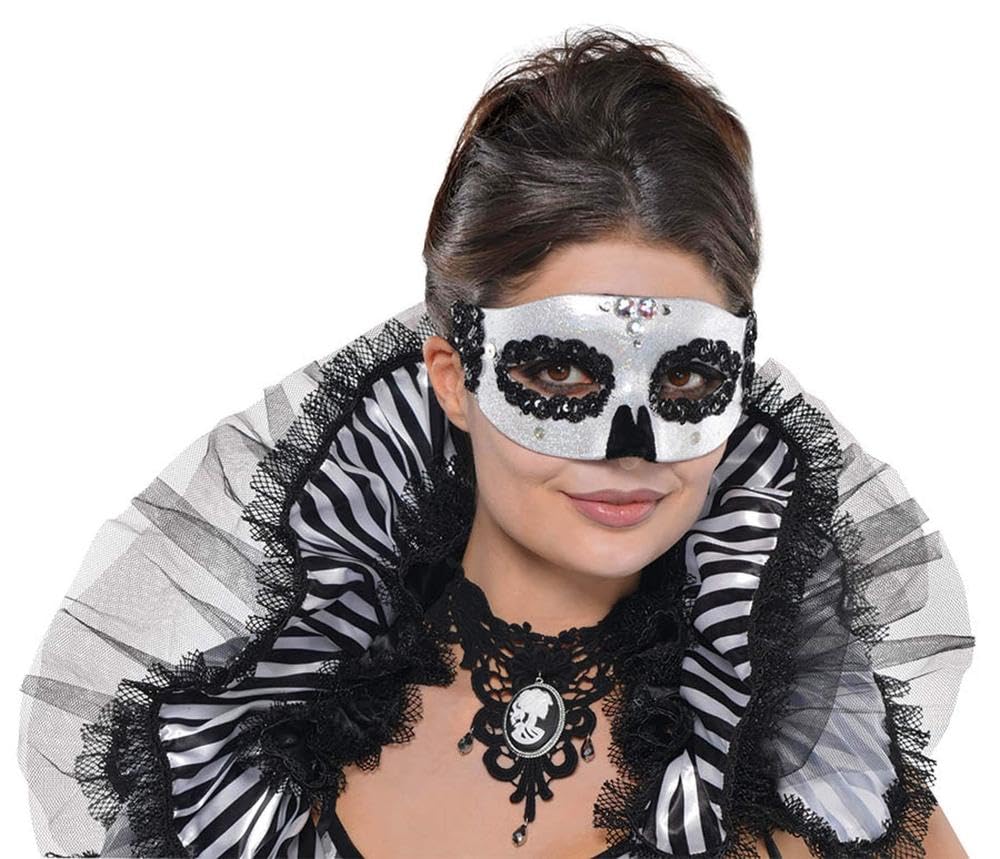 amscan 841323-55 - (Box6) Black & Bone Venetian Skull Mask