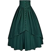 Mingyuezai Women Victorian Skirt Medieval Renaissance Peasant Skirt
