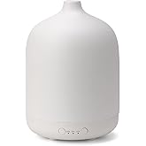 KAKODA Ceramic Essential Oil Diffusers for Home, Decorative Bedroom Aromatherapy Scent Air Diffuser Ultrasonic Aroma Defusers 250ml with Timed-White