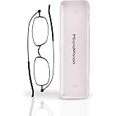 MicroVision Optical Flat Fold Air Reading Glasses With Patented Rolling Hinge Technology and Compact Case For Women and Men