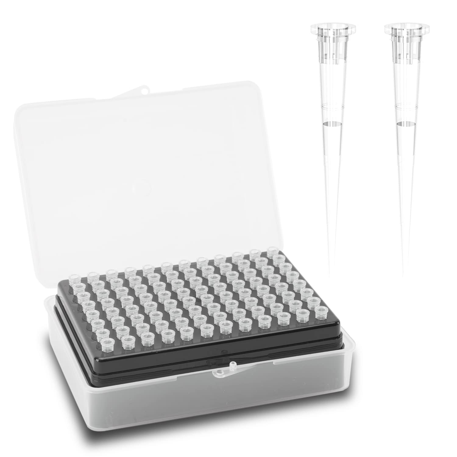 Photo 1 of ONiLAB Scientific Universal 10ul Pipettor Tips Lab Transparent Liquid Pipettor Tips with Box Non-pyrogenic DNAse/RNAse Free Autoclavable 1 Rack 96 Tips (10ul, 96)
