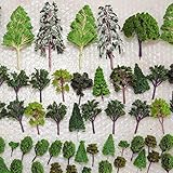 NW 25pcs Mixed Model Trees Model Train Scenery Architecture Trees Model Scenery with No Standsï¼ˆ0.79-2.36inchï¼‰ (All Green)