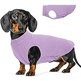 Stretch Fleece Dog Sweaters - Purple, L - Pullover Sleeveless Vest | Warm Stretchable Sweatshirt, Lightweight Breathablefor for Outdoor Movement,Dachshund,French Bulldog