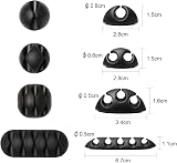 URAQT Cable Clips Holders 20 Pcs 4 Sizes Desk Cable Management Black view 2