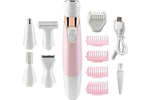 ABRRAY Electric Razors for Women, Lady Shaver Facial Hair Remover for Women face Eyebrow Nose Legs Pubic Hair Bikini Trimmer, Flawless Painless Hair Removal Razor USB Rechargeable and Waterproof