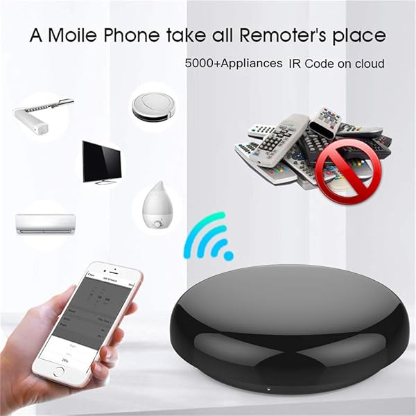MOES Hub Mini IR Control Remoto Inteligente Infrarrojo Domotica WiFi Control de Aire Acondicionado Smart Home Compatible con Alexa Google Home con la Voz o Las Apps Smart Life y Tuya