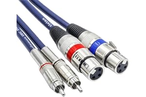 TISINO Dual XLR to RCA Cable, Heavy Duty 2 XLR Female to 2 RCA Male Patch Cord HiFi Stereo Audio Connection Interconnect Lead