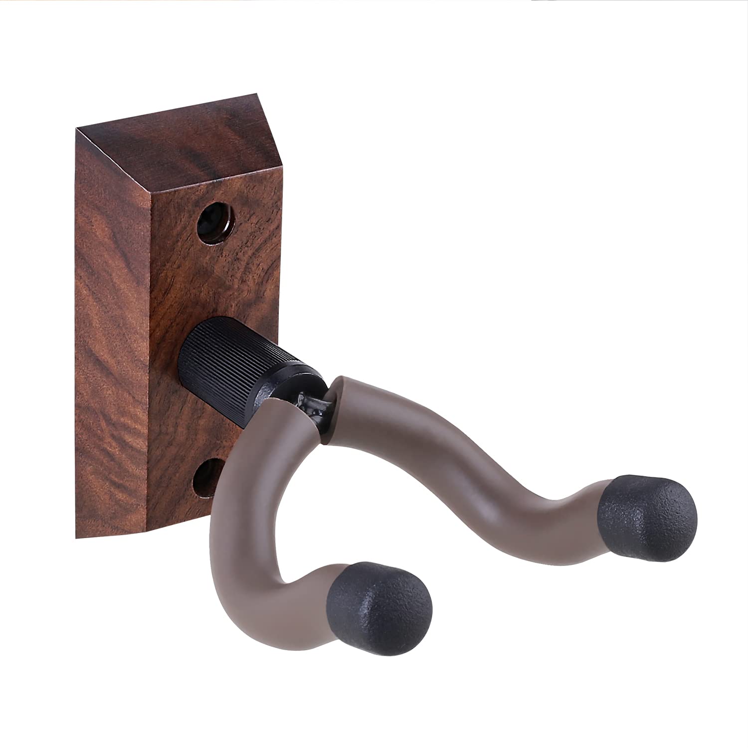 KingPoint Guitar Wall Mount Guitar Hanger Black Walnut Guitar Hook for Acoustic Electric Bass Guitar Wall Hanger Hooks Holder (Black Walnut)
