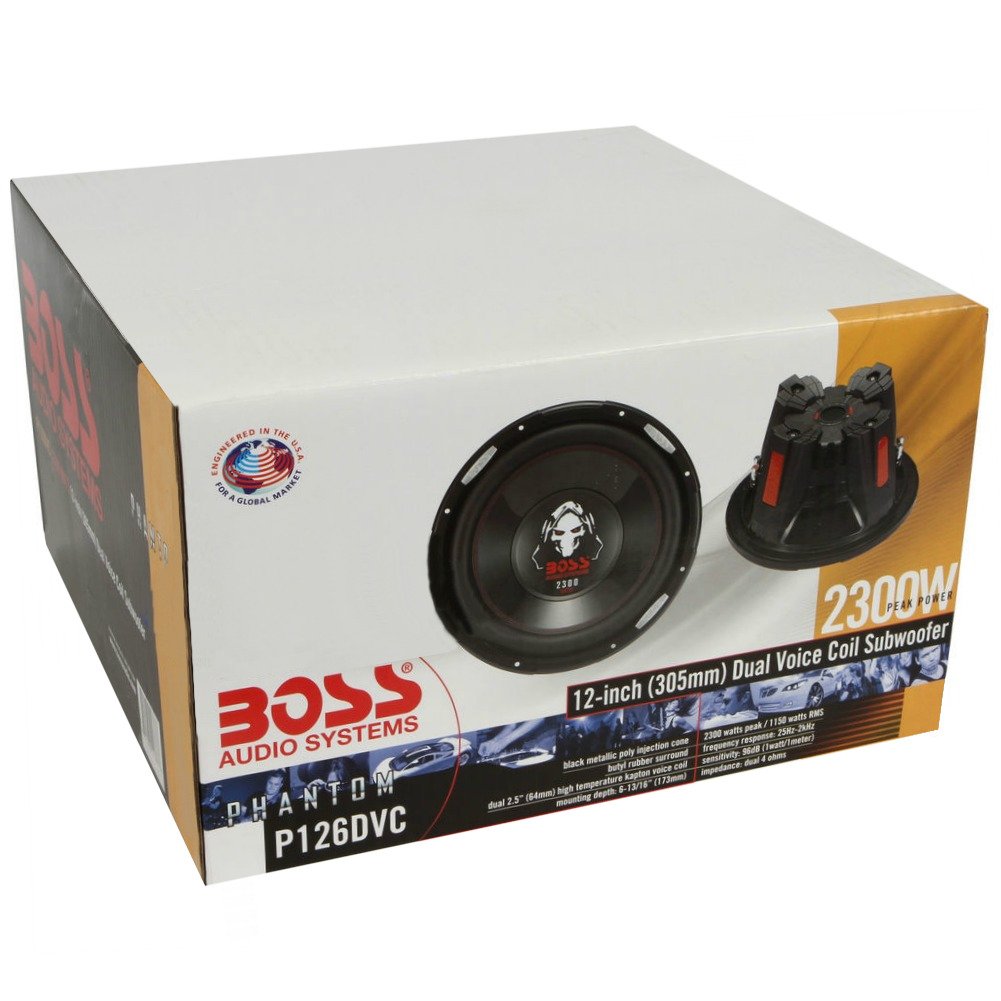 4 OHM DVC DUAL VOICE COIL SUB SUBWOOFER BOSS AUDIO SYSTEM P126DVC DA 30