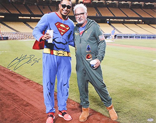 HECTOR RONDON SIGNED SUPERMAN COSTUME w/ JOE MADDON 16x20 CHICAGO CUBS PHOTO