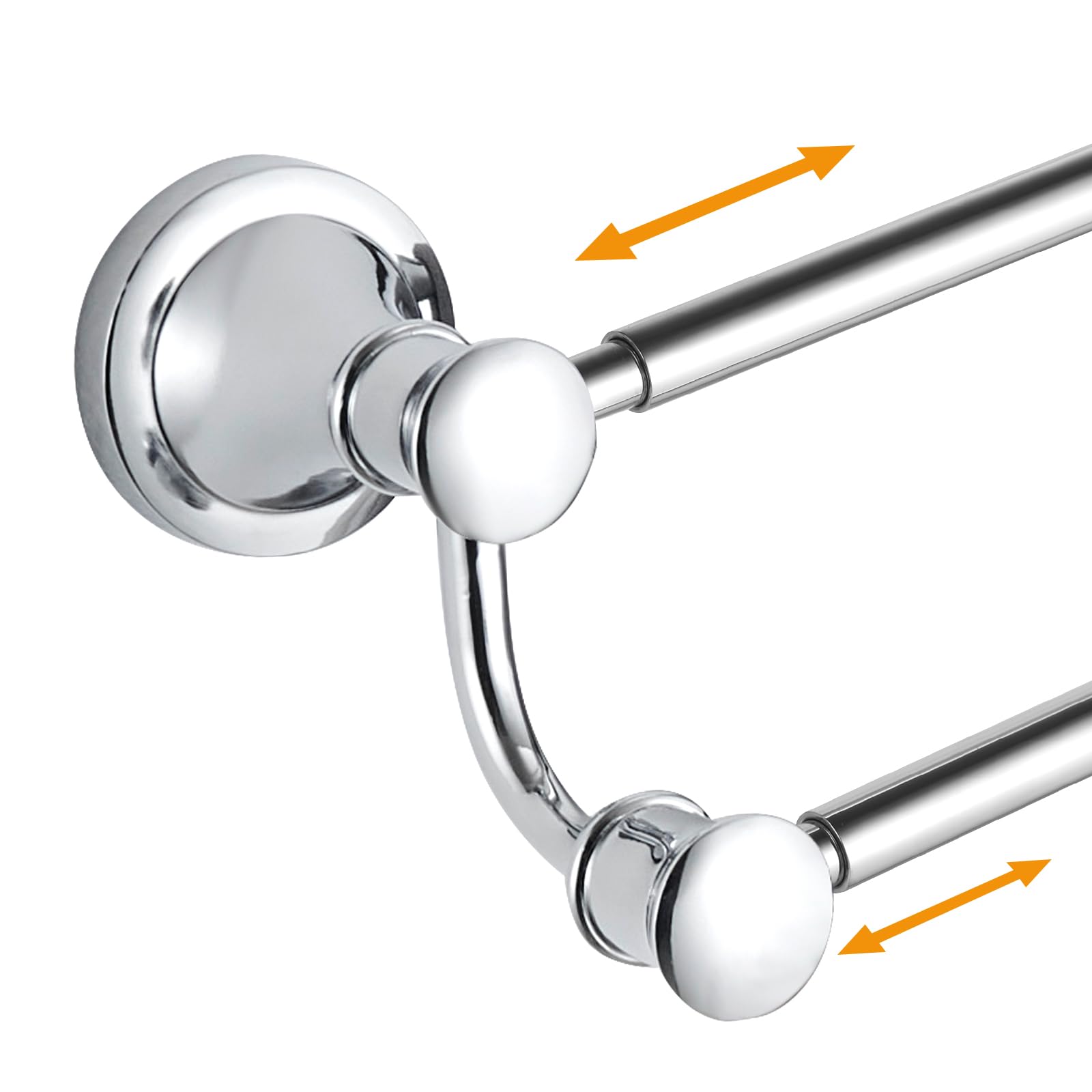 Photo 1 of Hoimpro Adjustable Retractable 15-27 Inches Stainless Steel Bathroom Towel Bar, Bathroom Accessories Bath Hotel Double Towel Bar Rod Hanger Wall Mounted Towel Holder Towel Rack, Polished Chrome