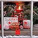 Sumind 2 Pieces Christmas Wall Decals Letters and Christmas Tree Stickers Window Room Home Decor Wall Art Decal Mural (Red)