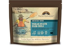 Packit Gourmet Texas State Fair Chili | Premium Freeze Dried Backpacking & Camping Food | Large Portions | High Protein | Real Meat | Just Add Water Meal |All-Natural Ingredients | Made in Texas |Freeze-Dried and Dehydrated Foods