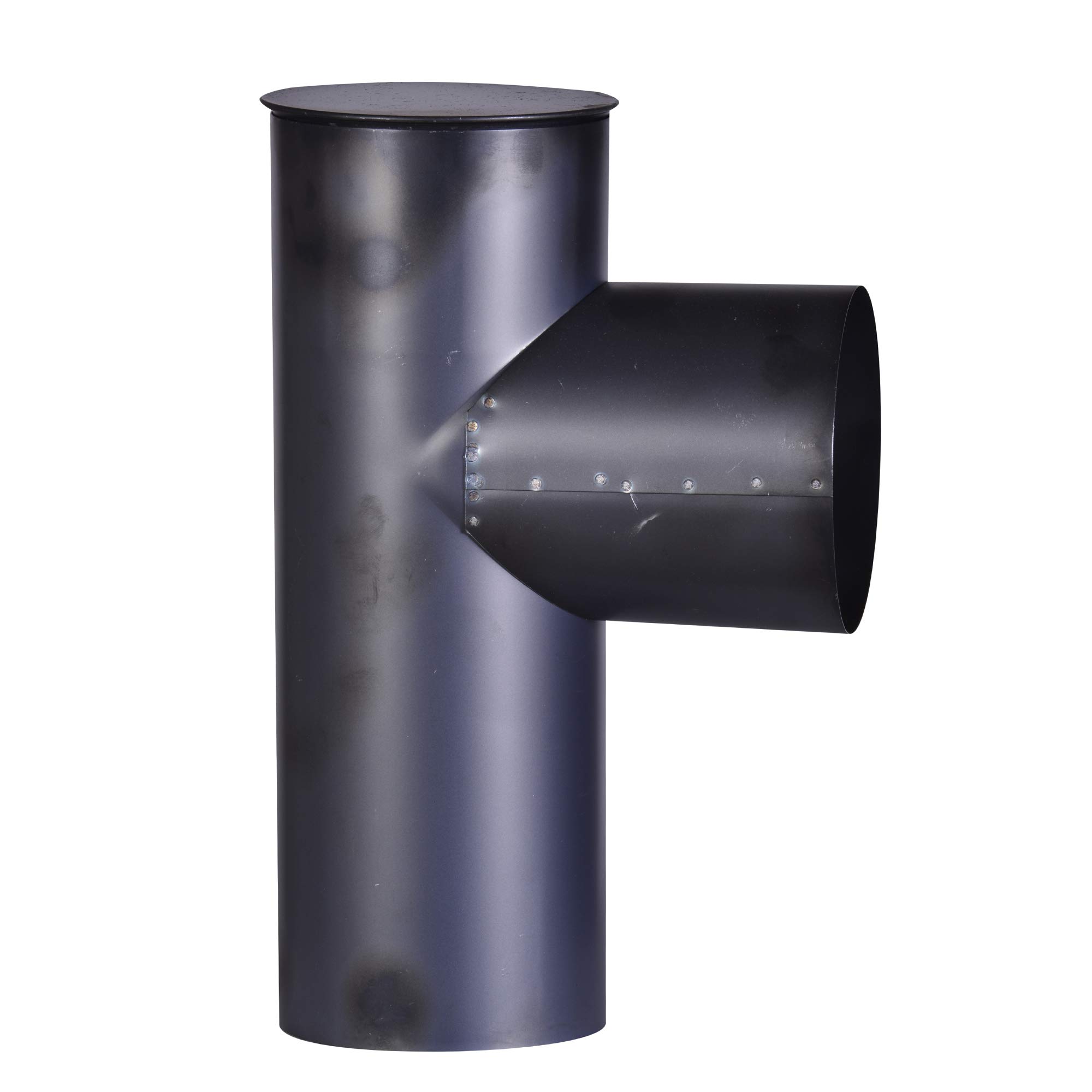 FIREFIX O120/KK Blue Gloss Sheet Capsule Knee 300 mm Diameter 120 mm Stove Pipes Made of Sheet Steel 0.6 mm Thick, Blued with Inner Sleeved, Laser-Welded Lengths