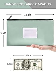 2-Pack Bank Deposit Money Bags with Zipper, PU