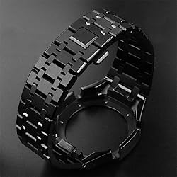 HJHYUL 44mm All Stainless Steel Watch Bezel & Band