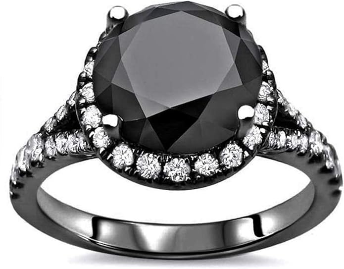 Dividiamonds 2.71Ct Round Cut Black & Lab Created Diamond Halo