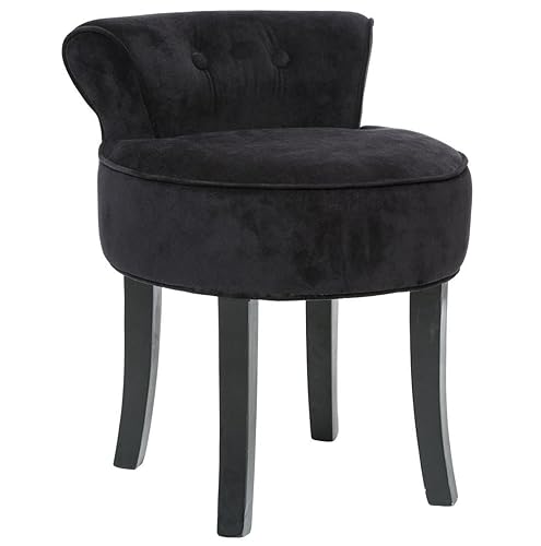 Vanity stool - VELVET look - Colour BLACK: Amazon.co.uk ...