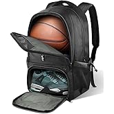 BROTOU Basketball Backpack, Large Basketball Bag with Shoes and Ball Compartment, Soccer Backpacks for Basketball/Volleyball