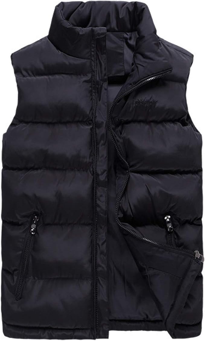 Men's Winter Quilted Puffer Vest Winter Padded Gilet Polyester Outdoor