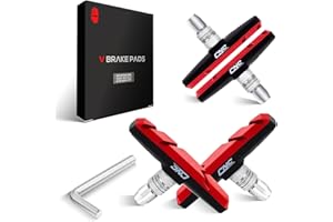 CNC Bike V Brake Pads，Bicycle Brake Blocks-2 Pairs Rim Brake Pads for Cantilever Bike Brake Shoes 55mm/70mm （Black/Red/Blue/B