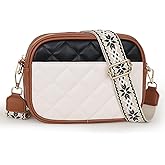 Prite Quilted Crossbody Purse for Women, Vegan Leather Bag with Shoulder Strap, Small Purse with Card Slots