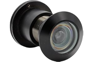 Guangstar Safety Security One Way Front Door Viewer with 220 Degree Angle, Heavy Duty Peephole made by Brass with Privacy Cover, Black, Pack of 1