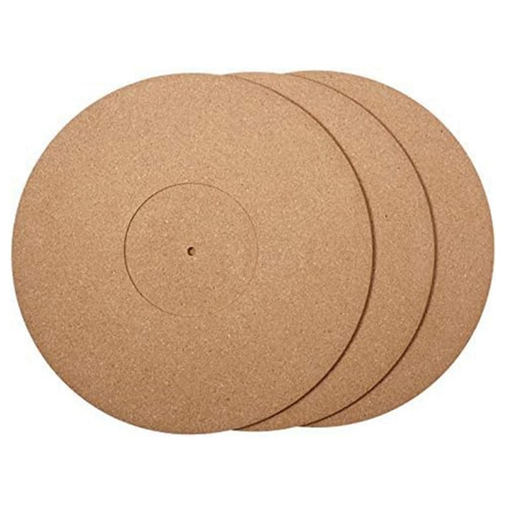 Nvanvmm 3 Pieces Cork Turntable Mats Kit with High Fidelity for Vinyl LP Record Players Audiophile Reduce Noise
