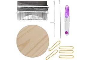 RRIGO Darning Loom Speedweve Type Weave Tool, Small Weaving Loom Kit for Beginners for Mending Jeans, Repair Holes, DIY on Clothes Socks (21 Hooks)