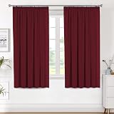 H.Versailtex Blackout Burgundy Curtains Pair 2 Panels 66x54 Pencil Pleat 2-Pack view 2