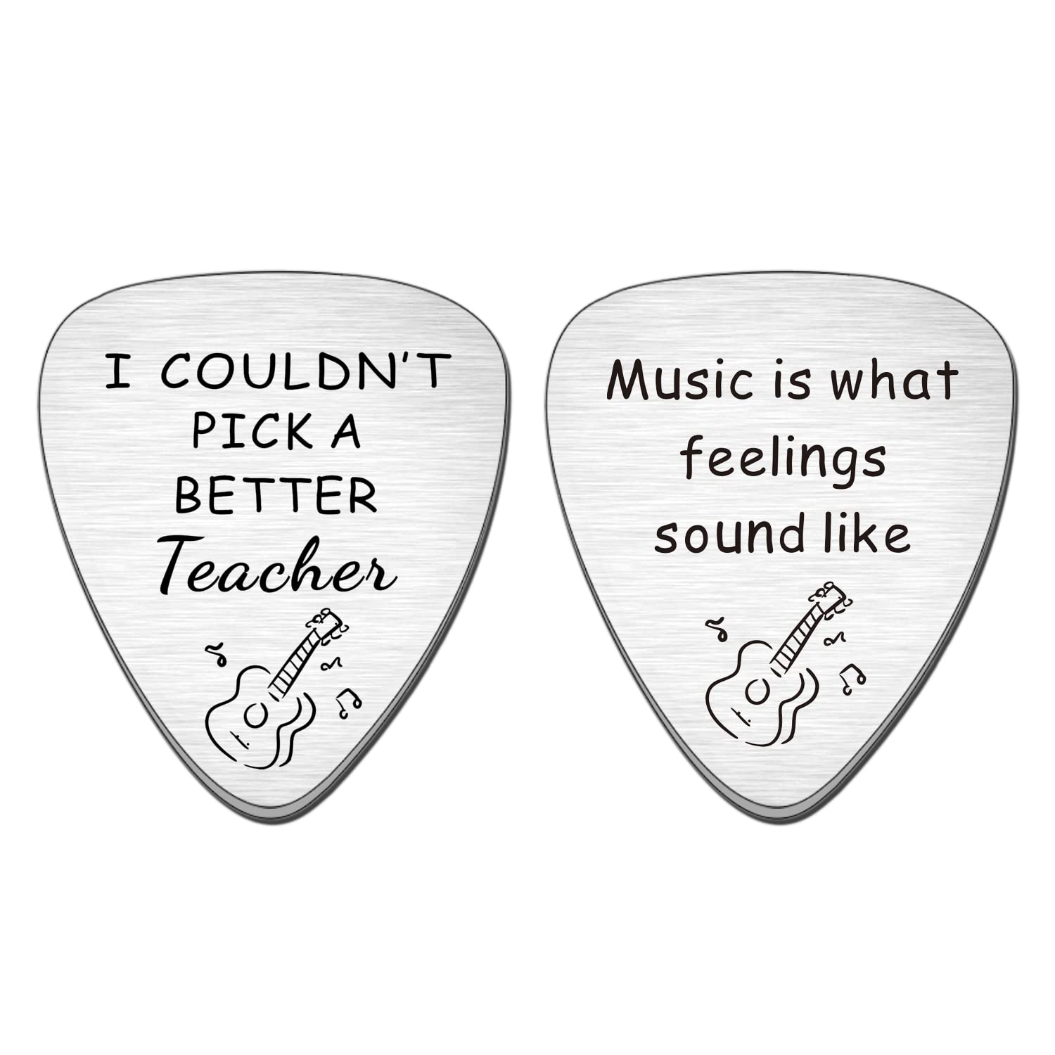 JMIMO Music Teacher Gifts Guitar Pick Thank You Teacher Gifts for Women Men Graduation Birthday Christmas Back to School - I Couldn't Pick A Better Teacher (2 Pcs)
