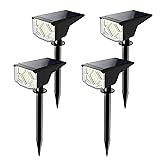 4 Pack Solar Spotlight Outdoor, 64 LEDs 1000 lumens