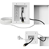 Mount-It! in-Wall TV Cable Concealer Kit with Recessed Power – Triple Outlet, 9ft Cord, and Hand Saw – Easy, Safe Cable Management for Organized TV and Home Theater Setups