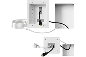 Mount-It! in-Wall TV Cable Concealer Kit with Recessed Power – Triple Outlet, 9ft Cord, and Hand Saw – Easy, Safe Cable Manag