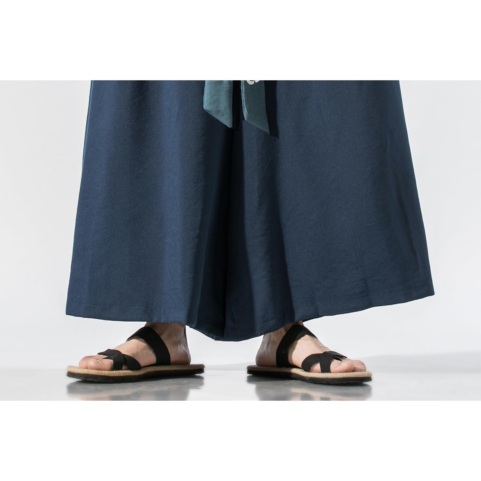 GURUNVANI Herren Hose mit weitem Bein, japanische Yogahose, Hip Hop Baggy Hose, 23k90marineblau, S 9