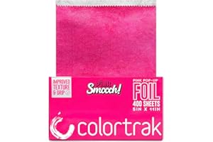 Colortrak Smooch Pop-up Foil W/Dispenser (400 Count), Pre-cut Sheets, Non-Slip Embossed Texture, 5" x 10.75" Sheets for Hair Foil Coloring and Highlighting Sheet Applications