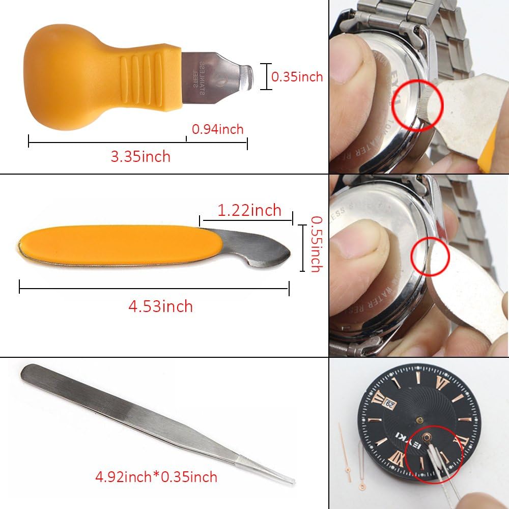 HAOBAIMEI 168 PCS Watch Repair Tool Kit, Case Opener Spring Bar Watch Band Link Tool Set With Carrying Bag, Replace Watch Battery Helper Multifunctional Tools With User Manual For Beginner: Home Improvement
