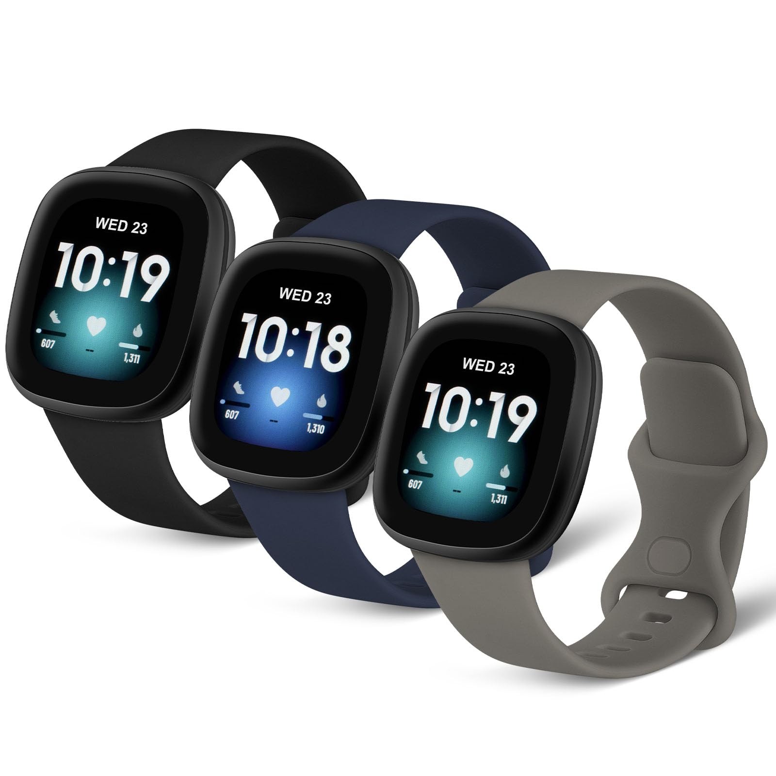 AXFEE Silicone Adjustable Sport Classic Replacement Straps Compatible with Fitbit Versa 3/4 & Sense 2