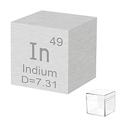 Indium Element Cube 0.39" Density Metal Cube 10MM