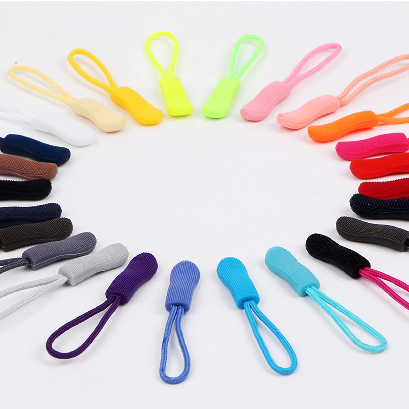 Upgraded 20PCS Premium Black Zipper Pulls - Replacement Zipper Tab Tags Cord Extension Fixer for Luggage, Backpacks, Jackets, Purses, Handbags